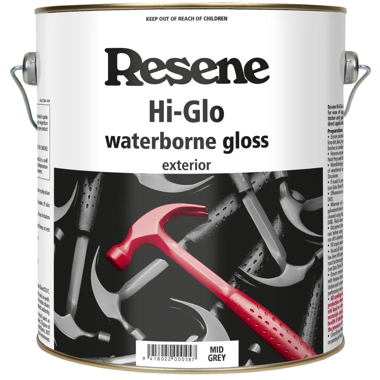 Resene Hi-Glo Waterborne Gloss Paint 4L – Light
