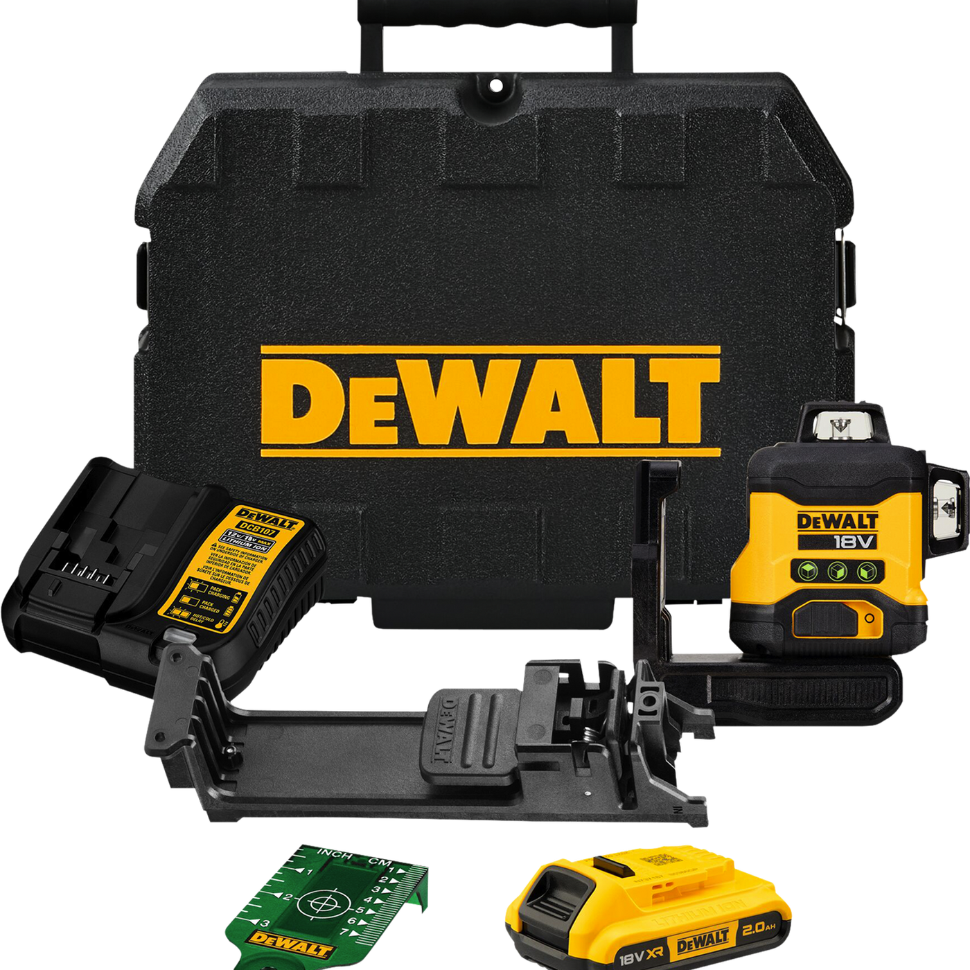 DeWALT 18V Li-ion XR Compact 3 x 360° Green Beam Multiline Laser Combo Kit
