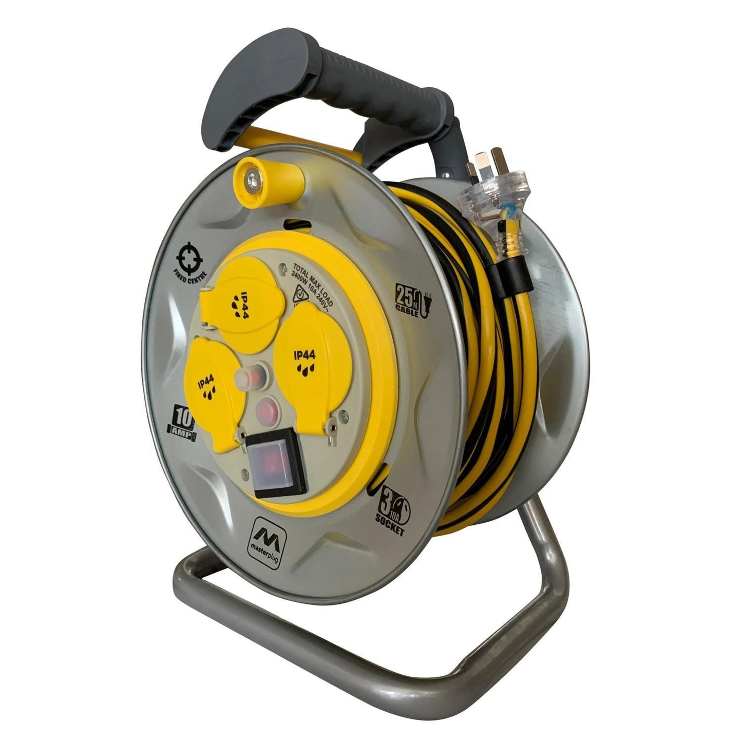 Cordtech Heavy Duty Fixed Centre Cable Reel 25m