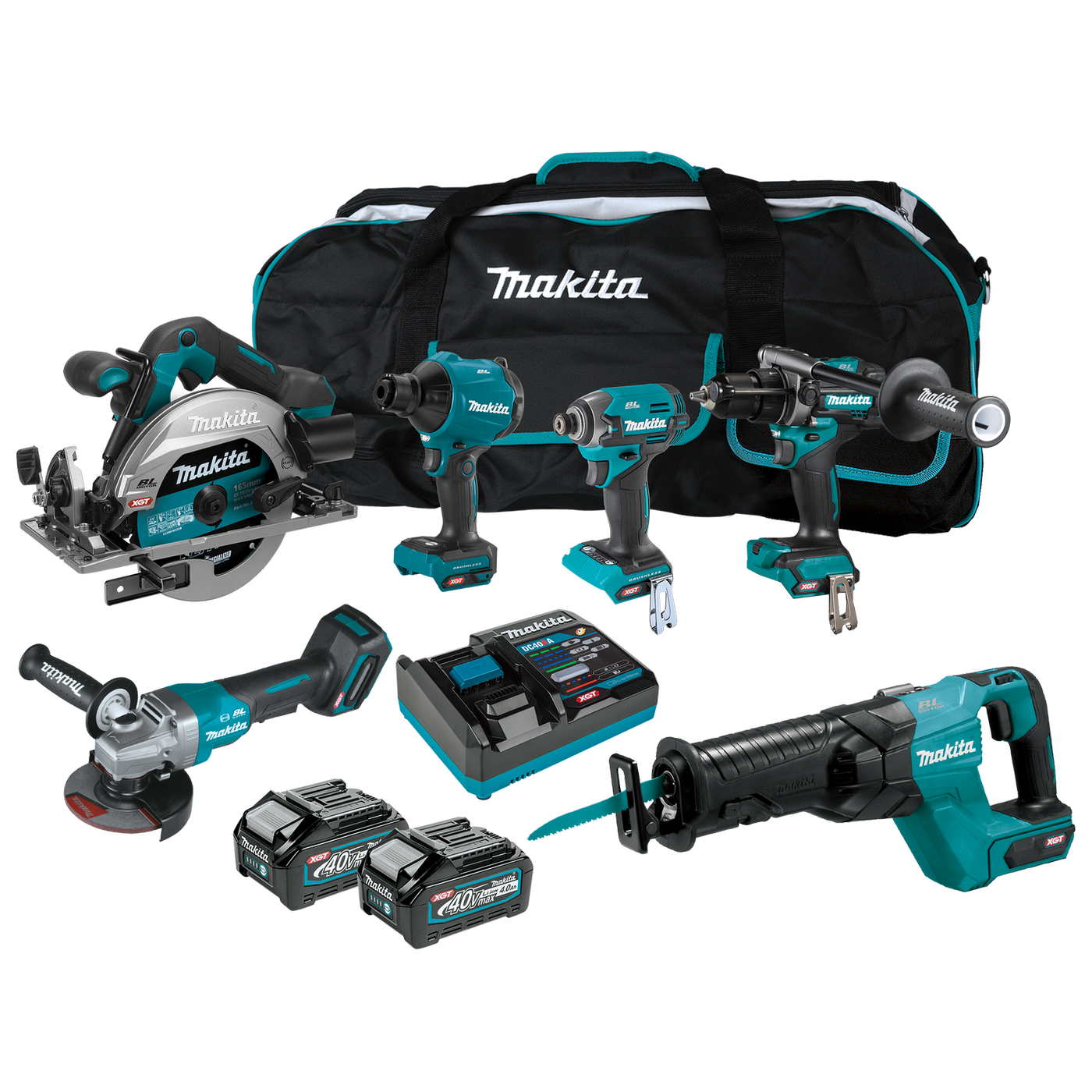 Makita XGT 40V 6 Piece 4.0Ah Cordless Combo Kit