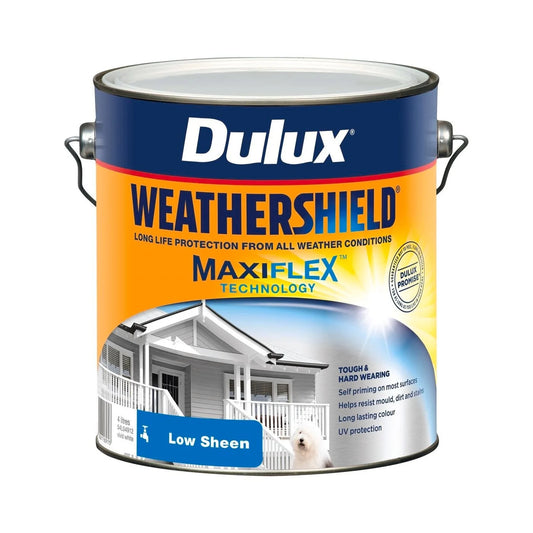Dulux Weathershield Exterior Paint Low Sheen 15L – Vivid White