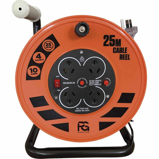 Cordtech Heavy Duty Cable Reel 25m - Orange