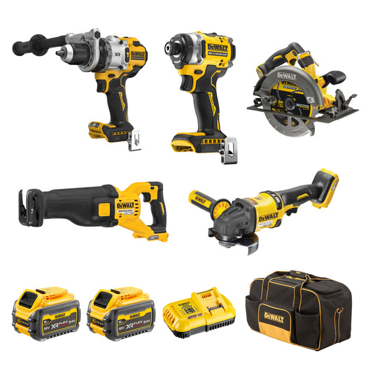 DeWALT 18V/54V XR 6.0Ah 5-Piece Mixed Voltage Combo Kit DCZ507T2-XE
