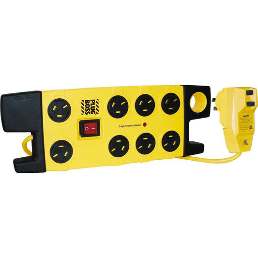 HPM Plug Boss 8 Plug Powerboard 3m Yellow and Black