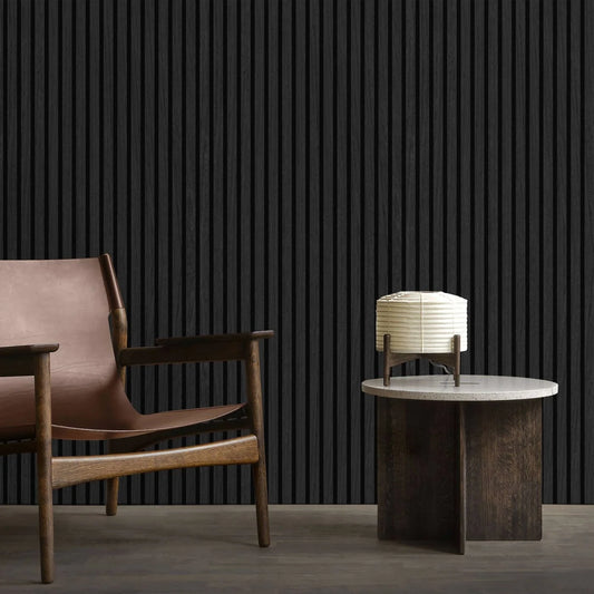 Prempanel 2400 x 600 x 21mm Black Oak Timber Slat Acoustic Panel