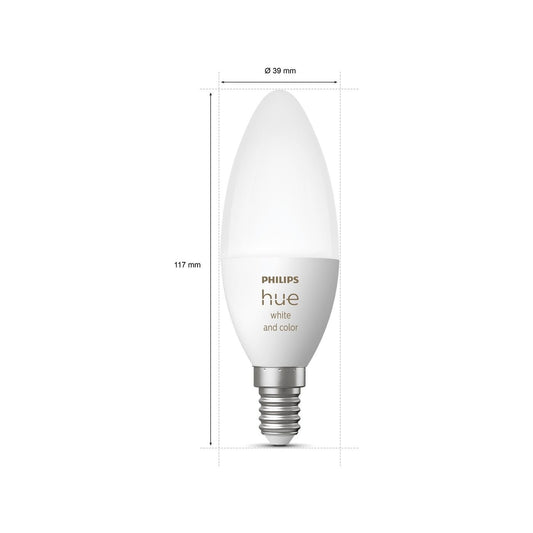 Philips 6.5W 470lm E14 HUE Colour Smart Candle Globe