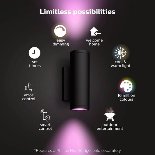 Philips Hue Appear Outdoor Wall Light – Black